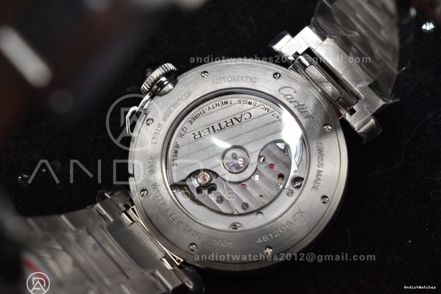 SS Made Cartier Efficient 531 BVF Genuine Pasha like the Bracelet White on 1:1 Dial Ladies 0304